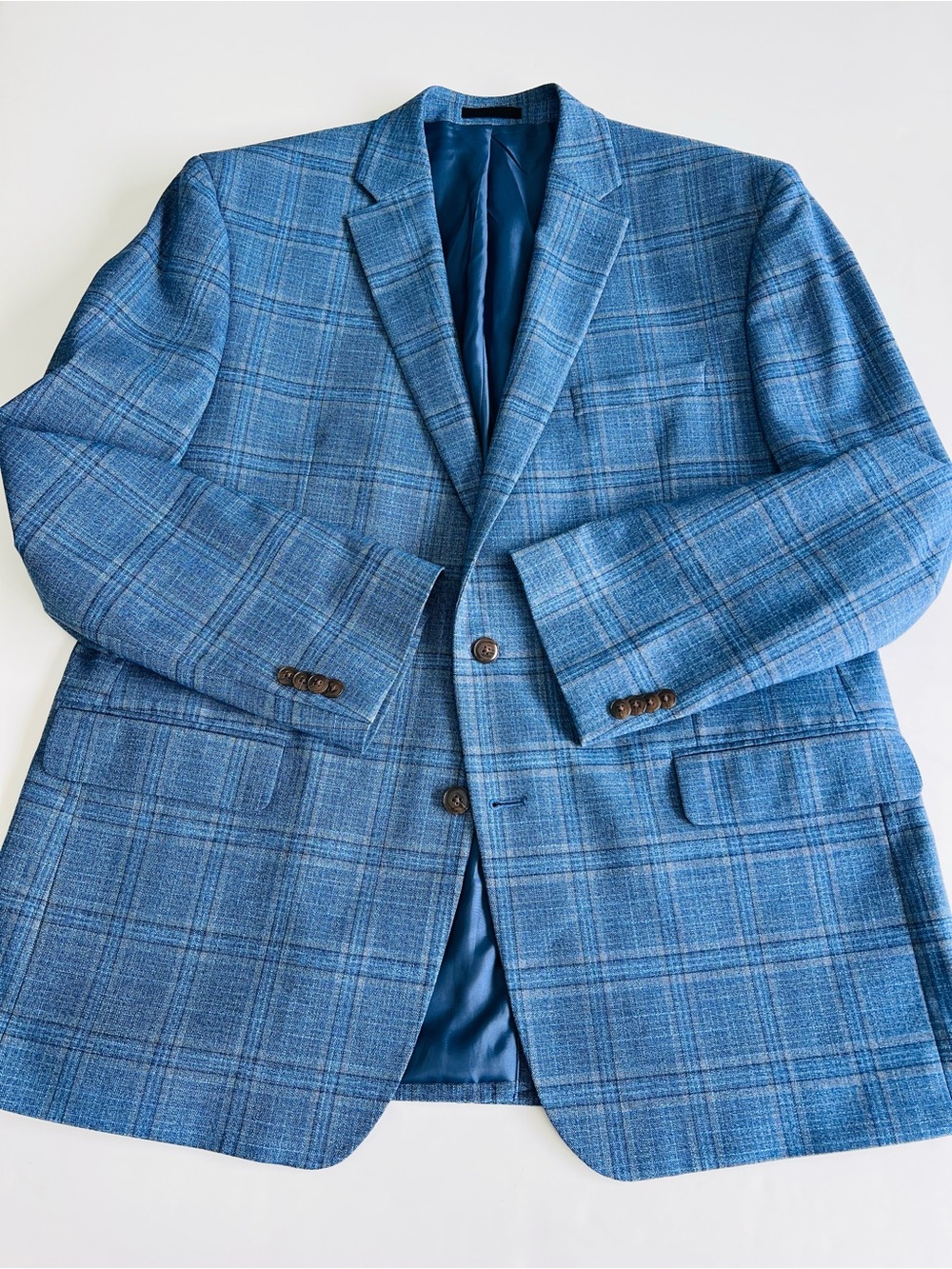 Michael Kors Light Blue Plaid Sport Coat